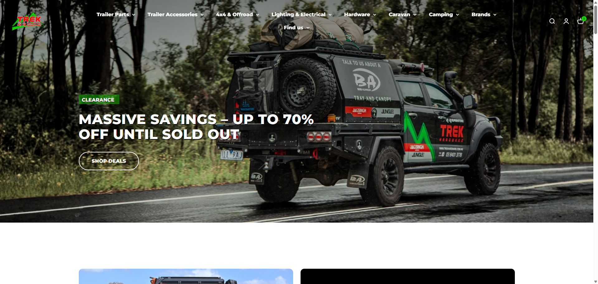 Trek Hardware website screenshot